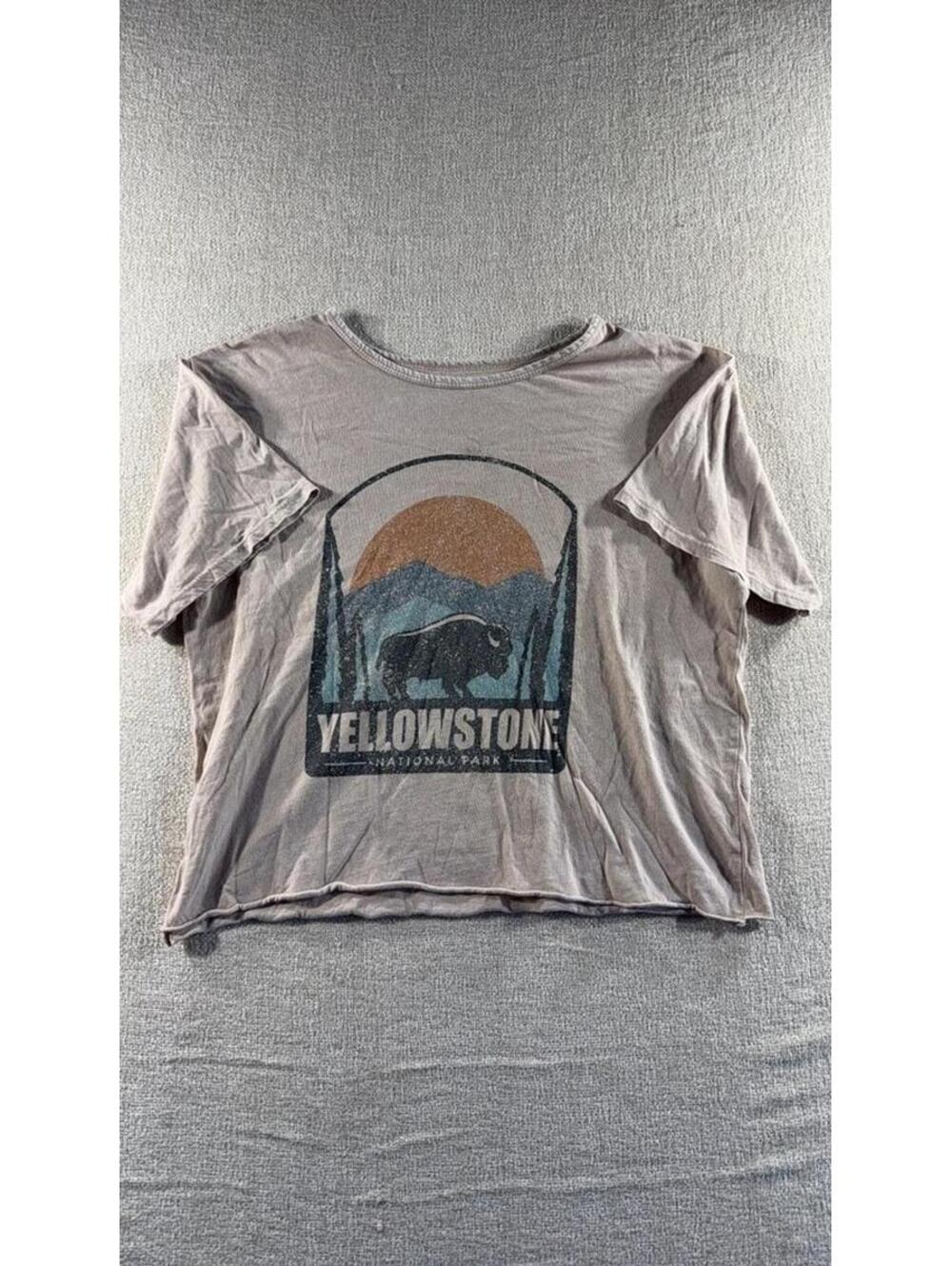 Caution to the Wind Yellowstone National Park Graphic Crop Top